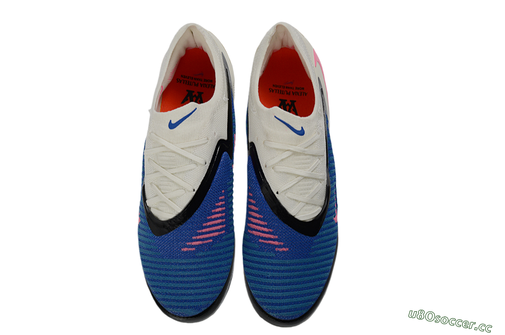 Unisex Nike Phantom 6 Elite Low FG Firm Ground Low-Tops Football Boots - Blue/Electric Blue/Fierce Pink 4