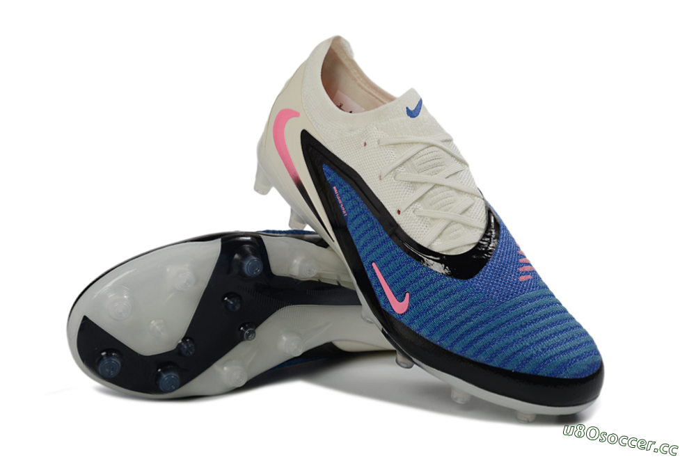 Unisex Nike Phantom 6 Elite Low FG Firm Ground Low-Tops Football Boots - Blue/Electric Blue/Fierce Pink 3