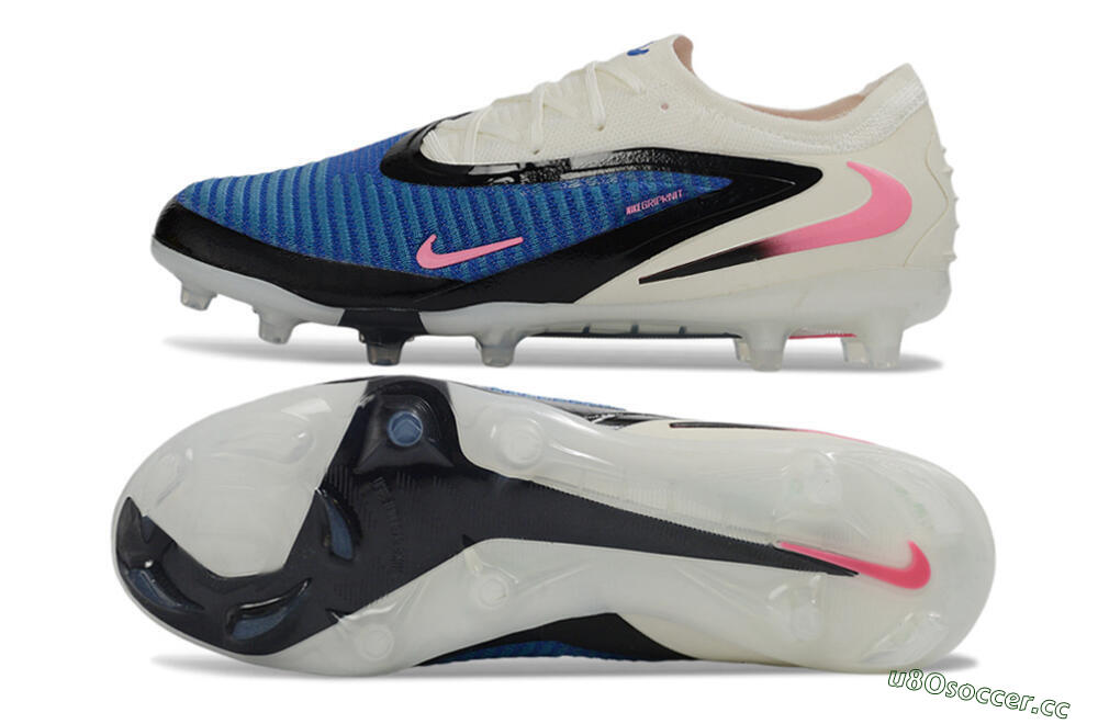 Unisex Nike Phantom 6 Elite Low FG Firm Ground Low-Tops Football Boots - Blue/Electric Blue/Fierce Pink 1