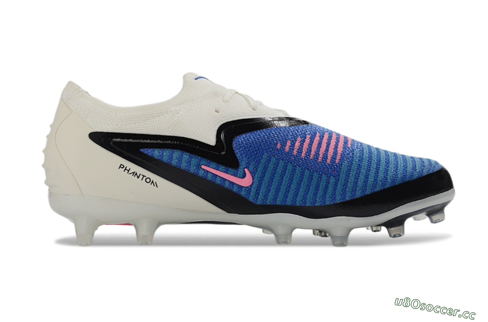 Unisex Nike Phantom 6 Elite Low FG Firm Ground Low-Tops Football Boots - Blue/Electric Blue/Fierce Pink 7