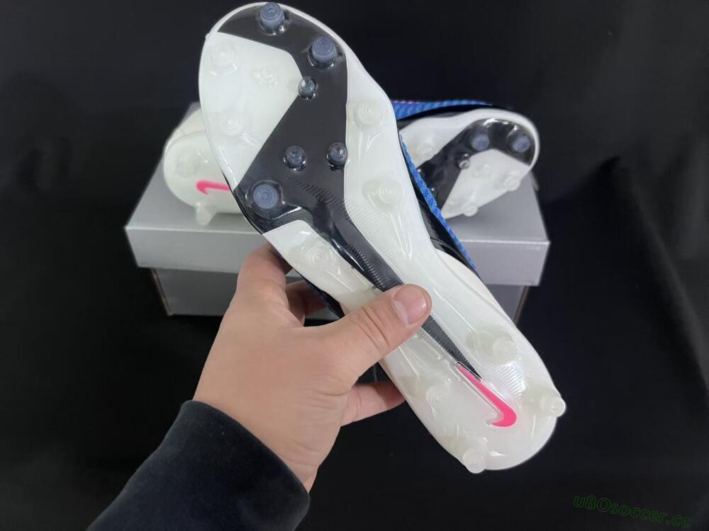 Unisex Nike Phantom 6 Elite Low FG Firm Ground Low-Tops Football Boots - Blue/Electric Blue/Fierce Pink