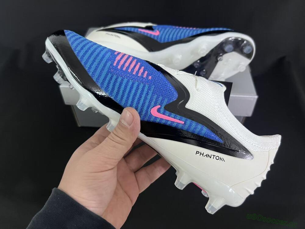 Unisex Nike Phantom 6 Elite Low FG Firm Ground Low-Tops Football Boots - Blue/Electric Blue/Fierce Pink