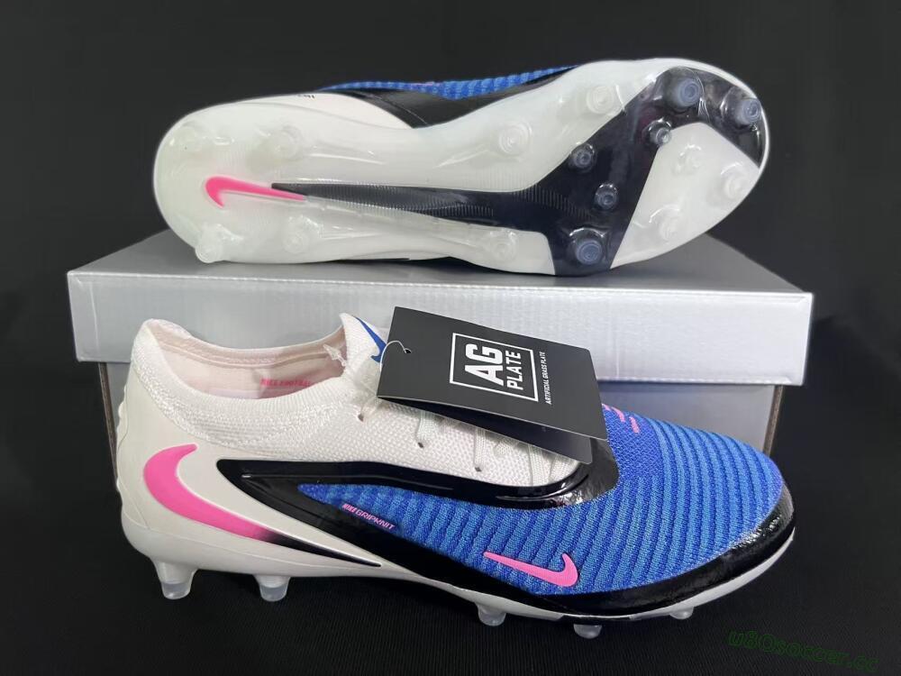 Unisex Nike Phantom 6 Elite Low FG Firm Ground Low-Tops Football Boots - Blue/Electric Blue/Fierce Pink