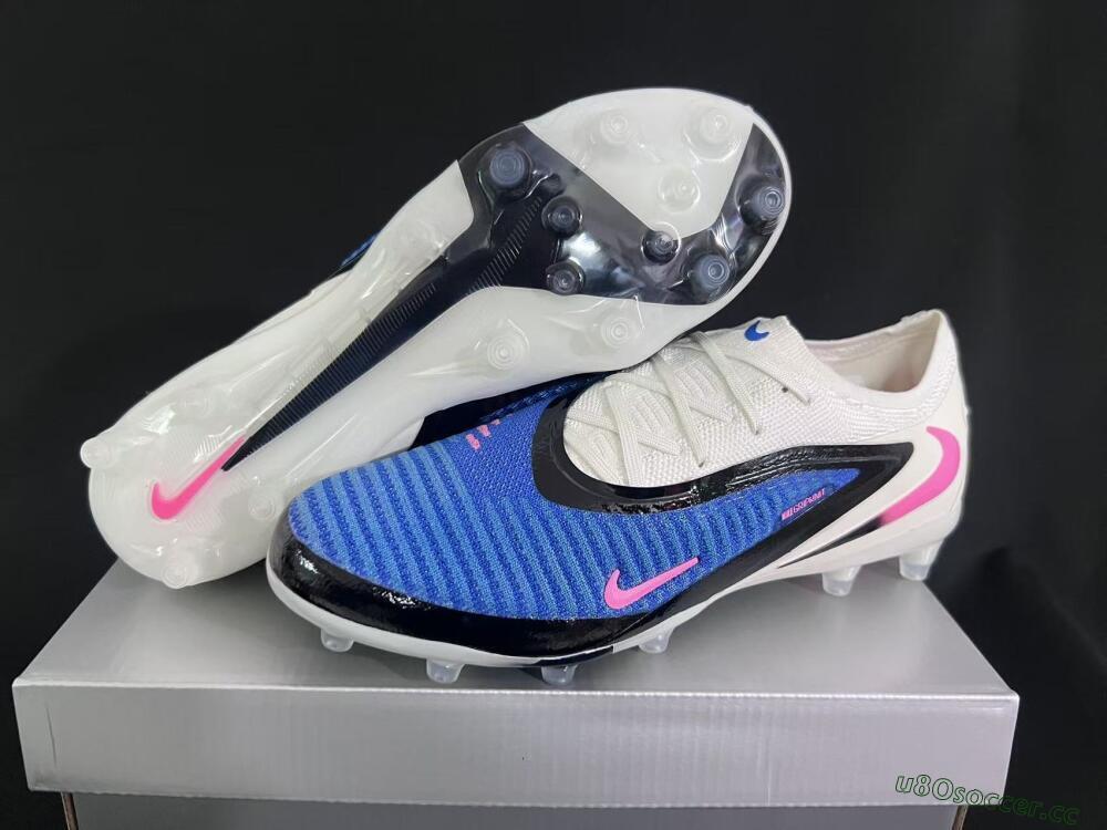 Unisex Nike Phantom 6 Elite Low FG Firm Ground Low-Tops Football Boots - Blue/Electric Blue/Fierce Pink