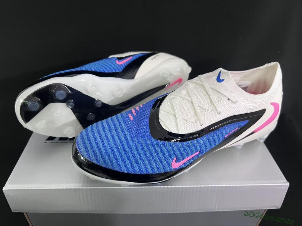 Unisex Nike Phantom 6 Elite Low FG Firm Ground Low-Tops Football Boots - Blue/Electric Blue/Fierce Pink