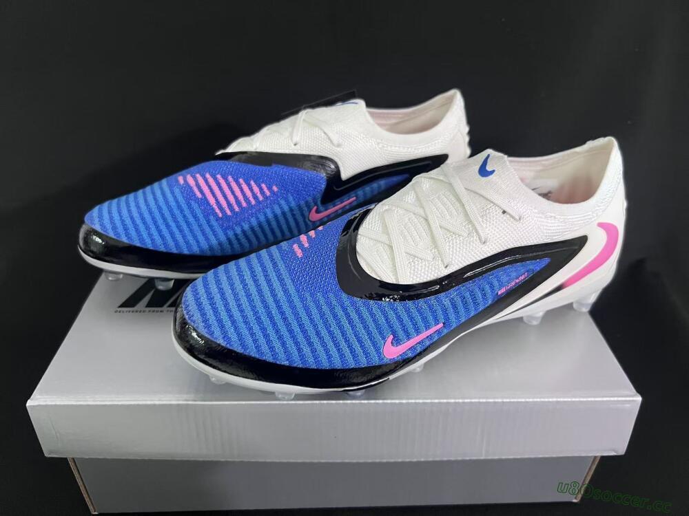 Unisex Nike Phantom 6 Elite Low FG Firm Ground Low-Tops Football Boots - Blue/Electric Blue/Fierce Pink