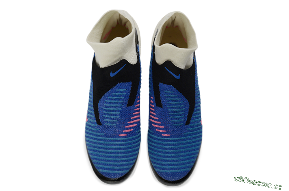 Unisex Nike Phantom 6 Elite High FG Firm Ground High-Tops Football Boots - Blue/Electric Blue/Neon Pink 4