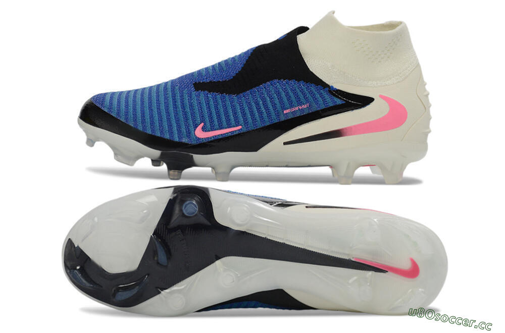 Unisex Nike Phantom 6 Elite High FG Firm Ground High-Tops Football Boots - Blue/Electric Blue/Neon Pink 1