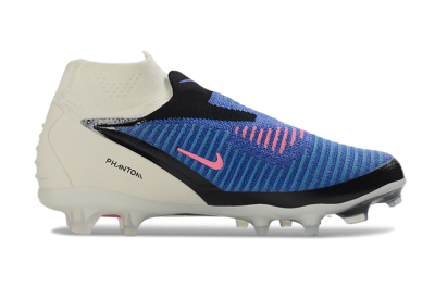 Unisex Nike Phantom 6 Elite High FG Firm Ground High-Tops Football Boots - Blue/Electric Blue/Neon Pink