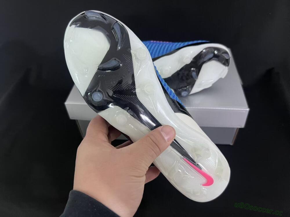Unisex Nike Phantom 6 Elite High FG Firm Ground High-Tops Football Boots - Blue/Electric Blue/Neon Pink