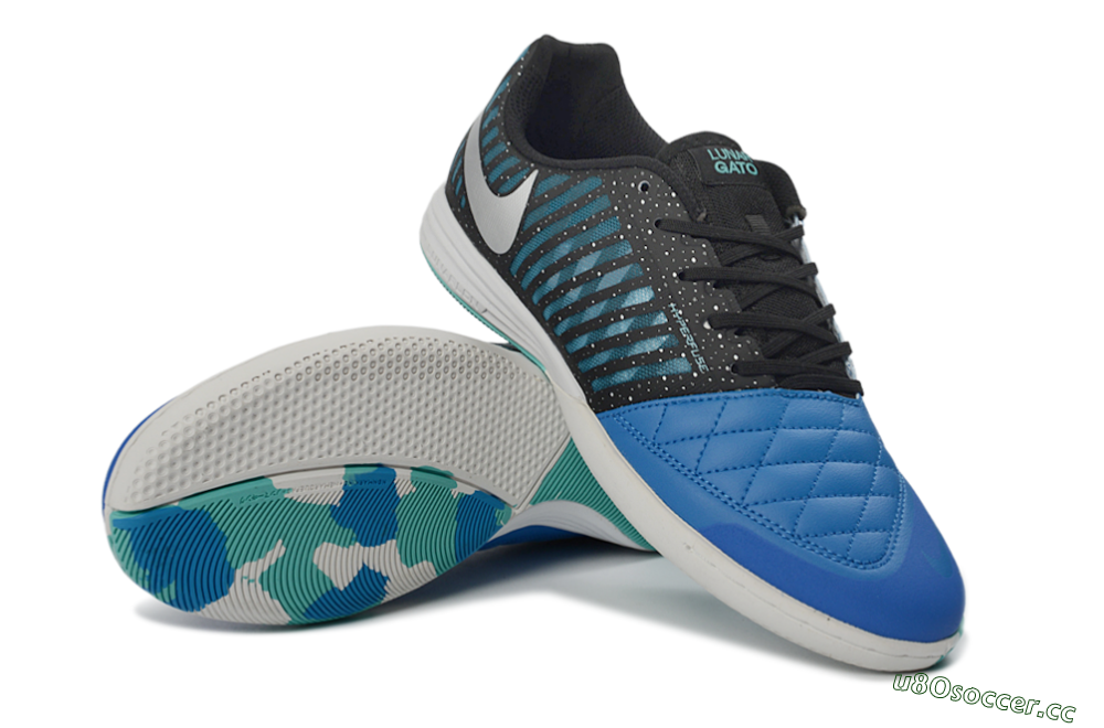 Unisex Nike Lunar Gato 2 IC Indoor & Futsal Low-Tops Football Shoes - Blue/Midnight Aqua/Black 3
