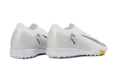 Unisex Nike Air Zoom Mercurial Vapor 16 Elite TF Artificial Turf Low-Tops Football Shoes - White/Royal Blue/Metallic Gold