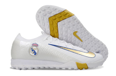 Unisex Nike Air Zoom Mercurial Vapor 16 Elite TF Artificial Turf Low-Tops Football Shoes - White/Royal Blue/Metallic Gold