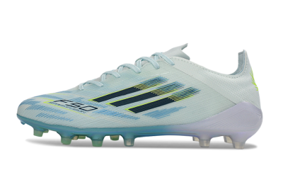 Men's Adidas F50 Elite FG Firm Ground Low-Tops Football Boots - Blue/Frosty Blue/Pearly White