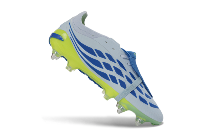 Men's Adidas Predator 26 Elite Fold-Over Tongue SG Soft Ground Low-Tops Football Boots - Blue/Electric Green/Light Blue