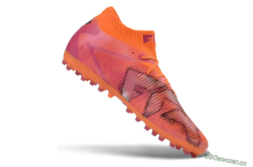 Men's Puma Future 8 Ultimate MG Multi Ground Low-Tops Football Boots - Orange/Vibrant Coral/Hot Pink 4