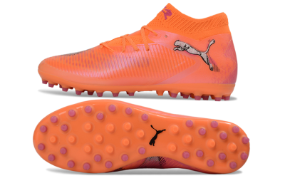 Men's Puma Future 8 Ultimate MG Multi Ground Low-Tops Football Boots - Orange/Vibrant Coral/Hot Pink