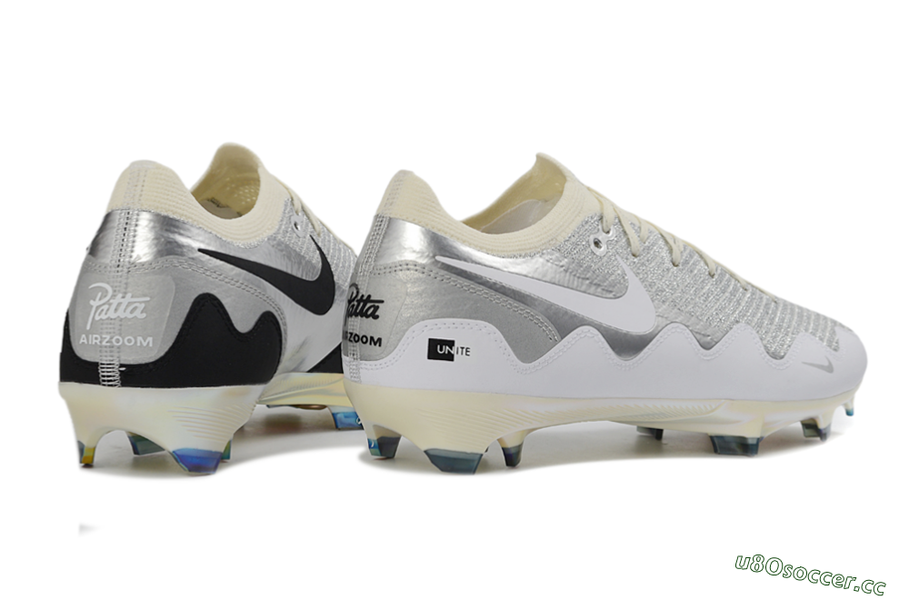 Unisex Patta x Nike Air Zoom Mercurial Vapor 16 Elite FG Firm Ground Low-Tops Football Boots - Black/Silver/White 6