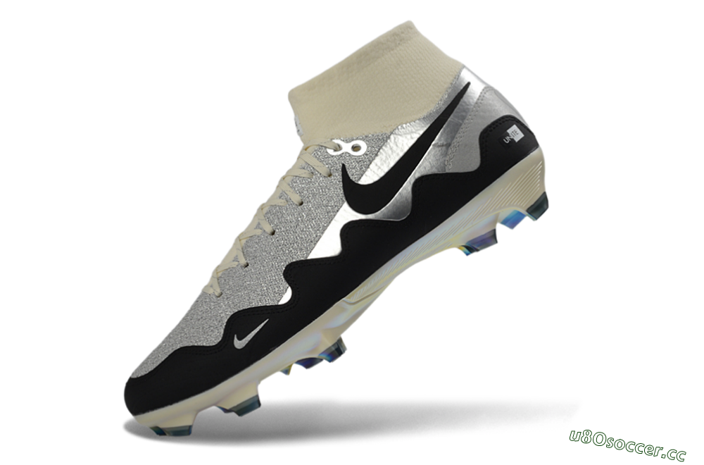 Unisex Patta x Nike Air Zoom Mercurial Superfly 10 Elite FG Firm Ground High-Tops Football Boots - Silver/Black/Silver 5