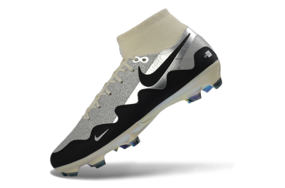 Unisex Patta x Nike Air Zoom Mercurial Superfly 10 Elite FG Firm Ground High-Tops Football Boots - Silver/Black/Silver