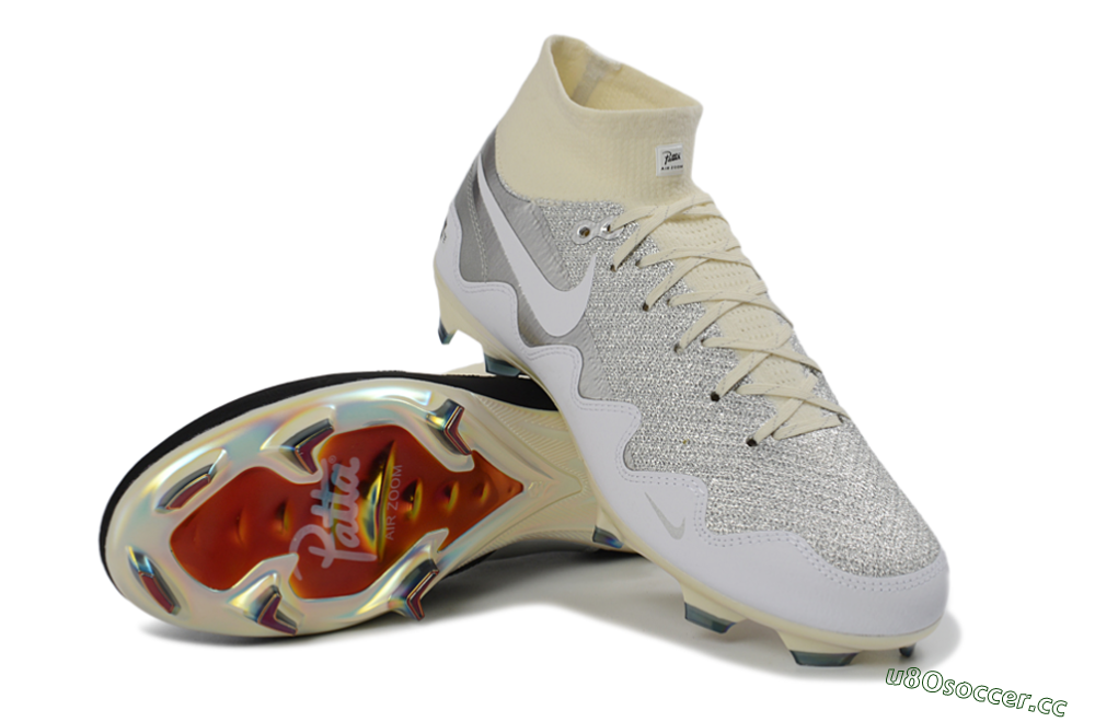 Unisex Patta x Nike Air Zoom Mercurial Superfly 10 Elite FG Firm Ground High-Tops Football Boots - Silver/Black/Silver 3