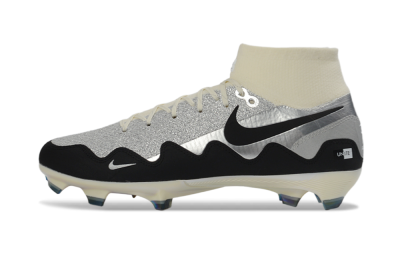 Unisex Patta x Nike Air Zoom Mercurial Superfly 10 Elite FG Firm Ground High-Tops Football Boots - Silver/Black/Silver