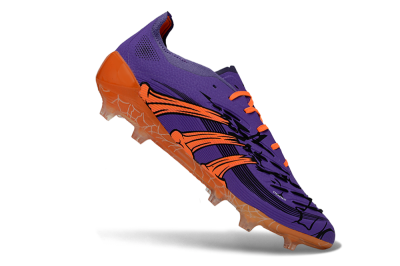Men's UFL x Adidas Predator 25 Elite FG Firm Ground Low-Tops Football Boots - Purple/Bright Orange/Spider Black