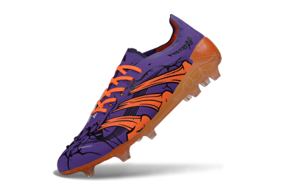 Men's UFL x Adidas Predator 25 Elite FG Firm Ground Low-Tops Football Boots - Purple/Bright Orange/Spider Black