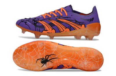 Men's UFL x Adidas Predator 25 Elite FG Firm Ground Low-Tops Football Boots - Purple/Bright Orange/Spider Black