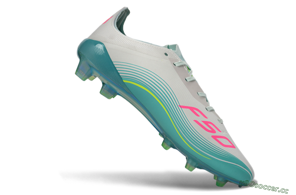 Unisex Messi x Adidas F50 Elite FG Firm Ground Low-Tops Football Boots - Aqua/Coral Twist/Neon Green 5