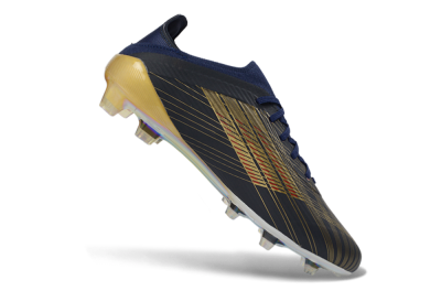 Unisex Dembélé x Adidas F50 Elite FG Firm Ground Low-Tops Football Boots - Navy/Champagne Gold/Light Prism