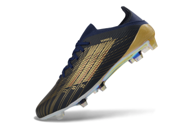 Unisex Dembélé x Adidas F50 Elite FG Firm Ground Low-Tops Football Boots - Navy/Champagne Gold/Light Prism