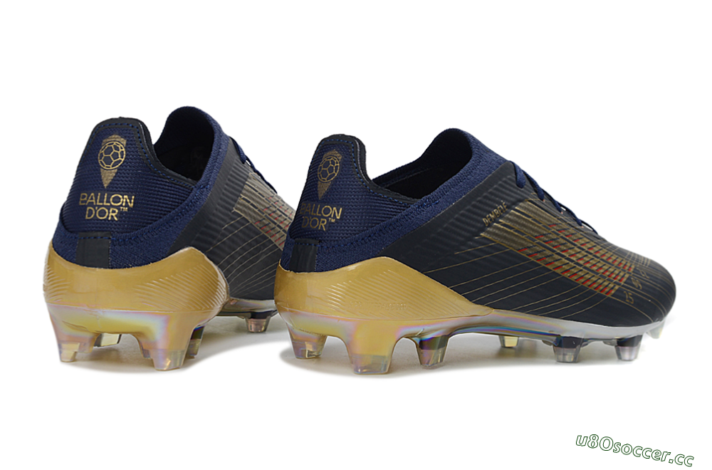 Unisex Dembélé x Adidas F50 Elite FG Firm Ground Low-Tops Football Boots - Navy/Champagne Gold/Light Prism 7