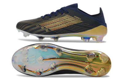 Unisex Dembélé x Adidas F50 Elite FG Firm Ground Low-Tops Football Boots - Navy/Champagne Gold/Light Prism