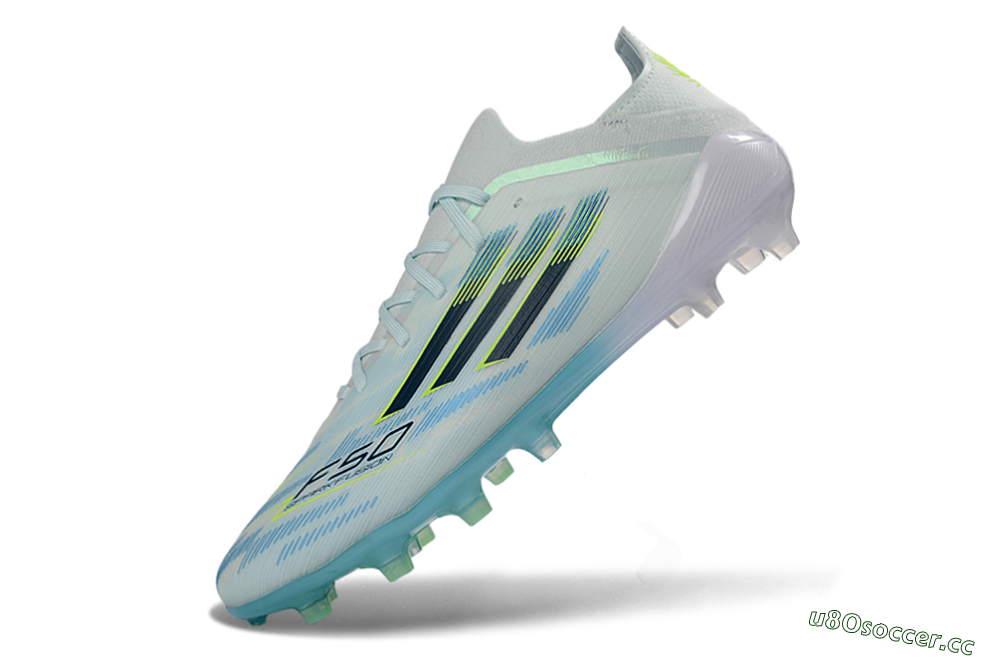 Men's Adidas F50 Elite AG Artificial Grass Low-Tops Football Boots - Blue/Aqua Breeze/Neon Yellow 5