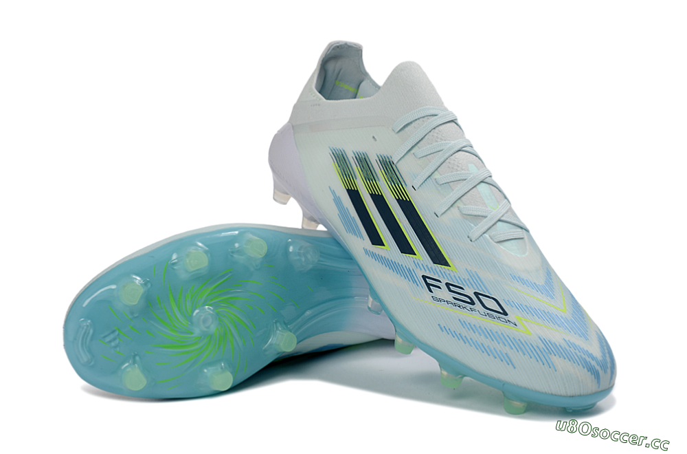 Men's Adidas F50 Elite AG Artificial Grass Low-Tops Football Boots - Blue/Aqua Breeze/Neon Yellow 3