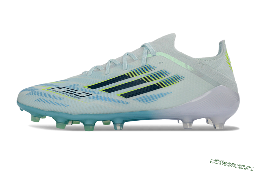 Men's Adidas F50 Elite AG Artificial Grass Low-Tops Football Boots - Blue/Aqua Breeze/Neon Yellow 0