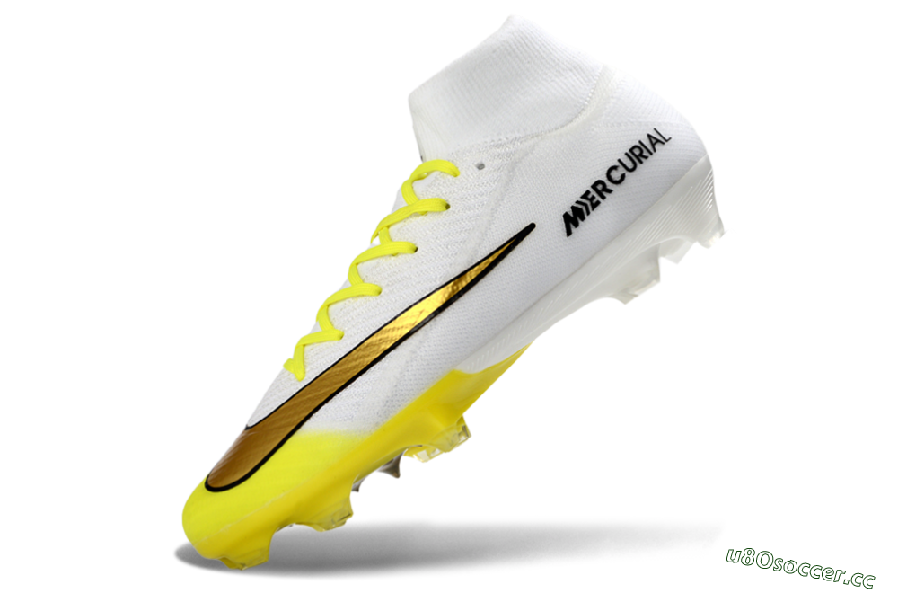 Unisex Nike Air Zoom Mercurial Superfly 10 Elite FG Firm Ground High-Tops Football Boots - Yellow/Bright Yellow/Sleek White 5