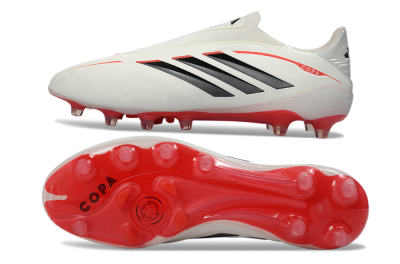 Men's Adidas Copa Pure 4 FG Firm Ground Low-Tops Football Boots - White/Crimson/Black