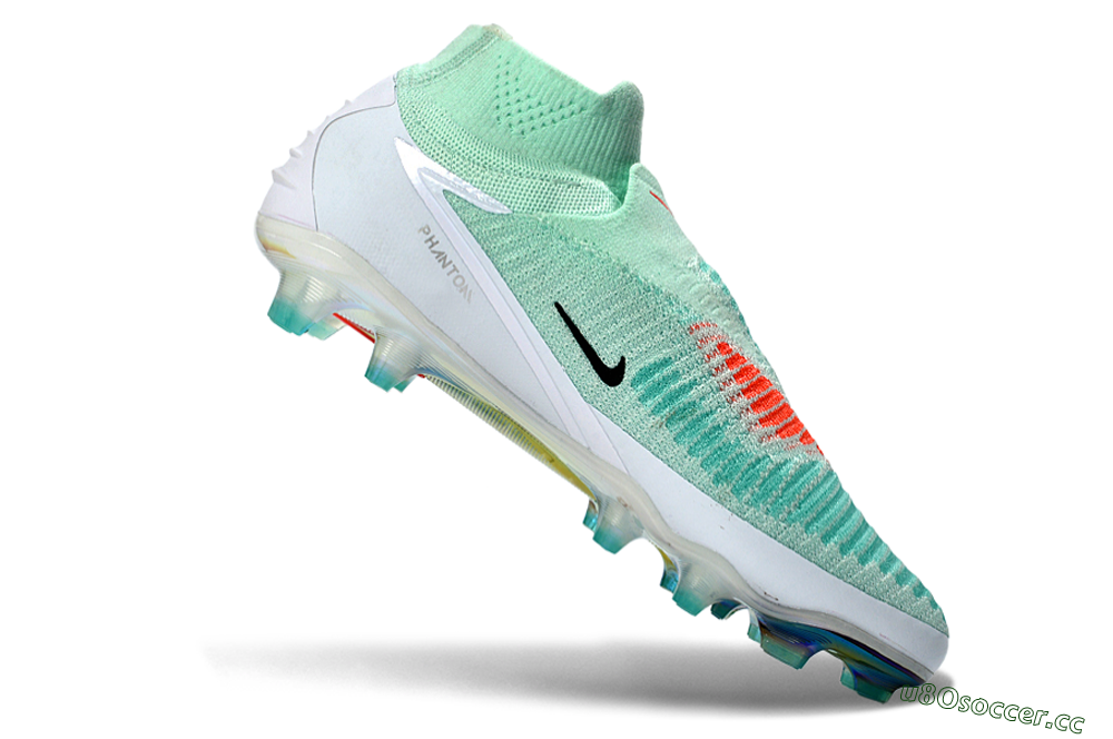 Unisex Nike Phantom 6 Elite High FG Firm Ground High-Tops Football Boots - Aqua/Coral Burst/Luminous White 4