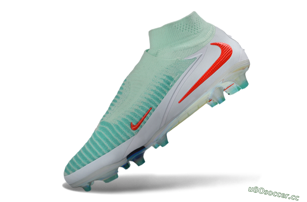 Unisex Nike Phantom 6 Elite High FG Firm Ground High-Tops Football Boots - Aqua/Coral Burst/Luminous White 5