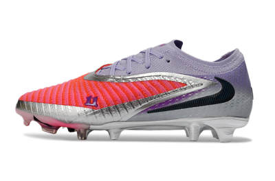 Unisex Nike Phantom 6 Elite Low FG Firm Ground Low-Tops Football Boots - Pink/Vibrant Coral/Metallic Silver