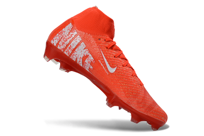 Unisex Nike Air Zoom Mercurial Superfly 10 Elite FG Firm Ground High-Tops Football Boots - Red/Vibrant Ember/Fiery Blaze