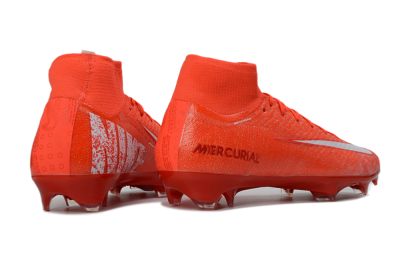 Unisex Nike Air Zoom Mercurial Superfly 10 Elite FG Firm Ground High-Tops Football Boots - Red/Vibrant Ember/Fiery Blaze