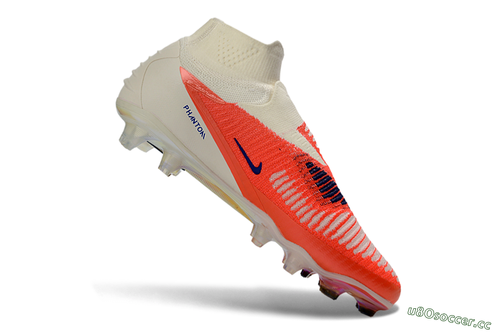 Unisex Nike Phantom 6 Elite High FG Firm Ground High-Tops Football Boots - Orange/Bright Coral/Deep Blue 4