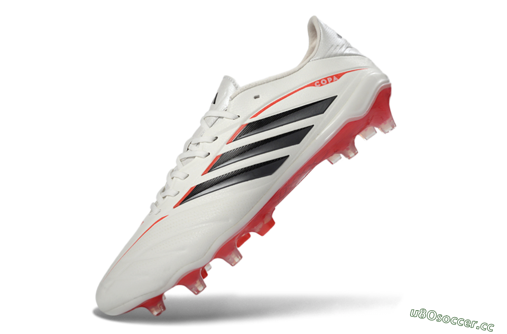 Men's Adidas Copa Pure 4 FG Firm Ground Low-Tops Football Boots - White/Crimson Red/Black 5