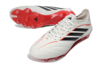 Men's Adidas Copa Pure 4 FG Firm Ground Low-Tops Football Boots - White/Crimson Red/Black