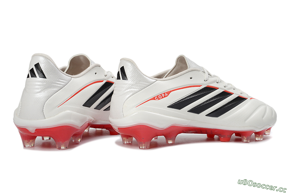 Men's Adidas Copa Pure 4 FG Firm Ground Low-Tops Football Boots - White/Crimson Red/Black 6