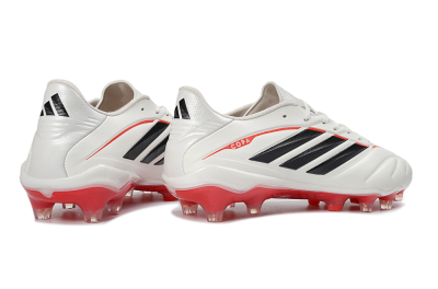 Men's Adidas Copa Pure 4 FG Firm Ground Low-Tops Football Boots - White/Crimson Red/Black