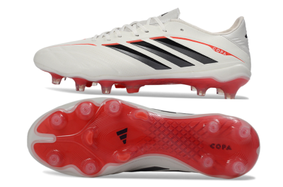 Men's Adidas Copa Pure 4 FG Firm Ground Low-Tops Football Boots - White/Crimson Red/Black